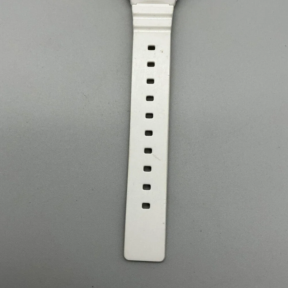 Casio White Quartz Watch with Multicolor Numerals